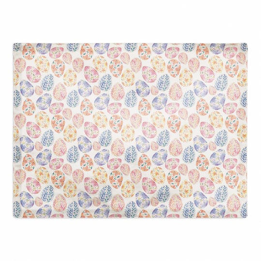 Colorful Floral Easter Eggs 14&#x22; x 18&#x22; Cotton Twill Placemat